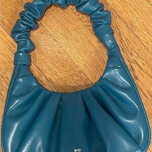 JW PEI Blue Ruched Shoulder Bag